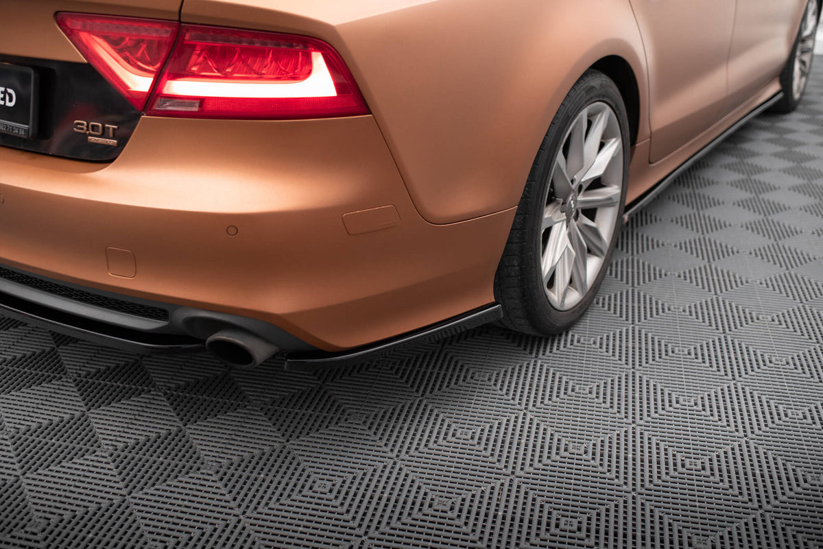 Maxton Heck Ansatz Flaps Diffusor V.2 für Audi A7 S-Line C7 schwarz Hochglanz