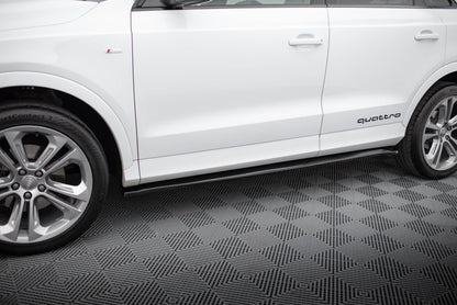 Maxton Seitenschweller Ansatz für Audi Q3 S-line 8U schwarz Hochglanz