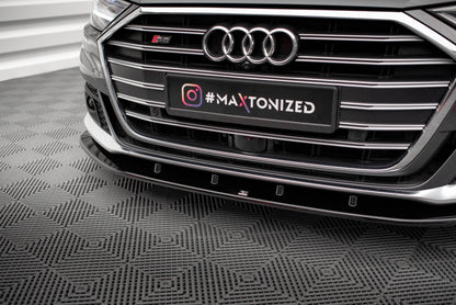 Maxton Front Ansatz V.2 für Audi S8 / A8 S-Line D5 schwarz Hochglanz
