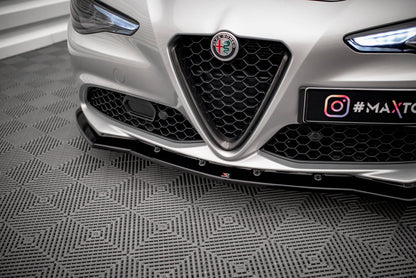 Maxton Front Ansatz V.1 für Alfa Romeo Giulia Sport schwarz Hochglanz