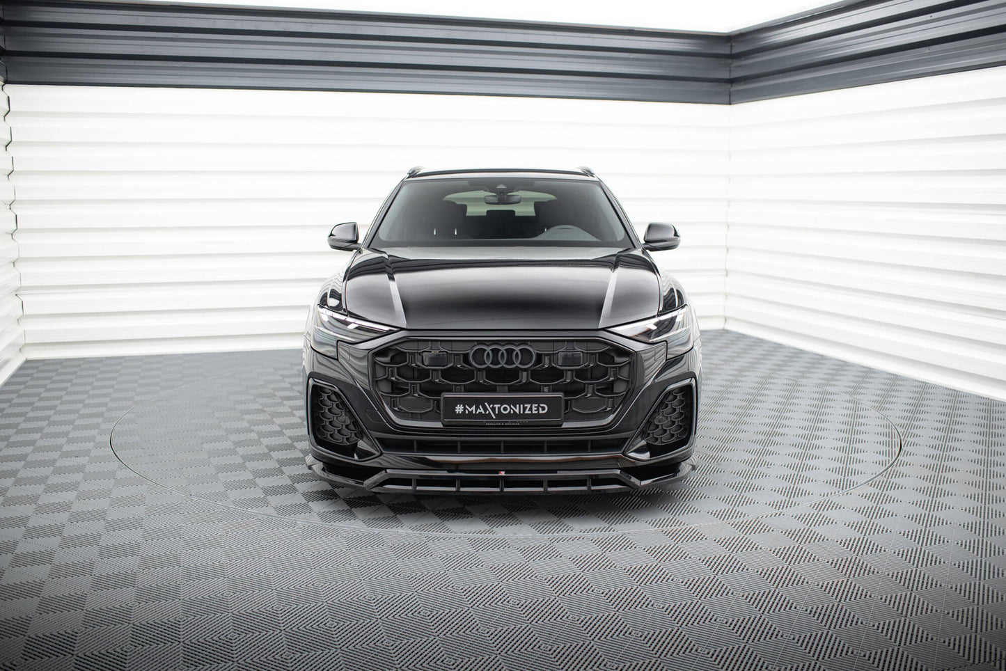 Maxton Front Ansatz für Audi SQ8 / Q8 S-Line Mk1 Facelift schwarz Hochglanz