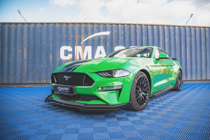 Maxton Street Pro Front Ansatz für V.1 für  + Flaps Ford Mustang GT Mk6 Facelift schwarz Hochglanz
