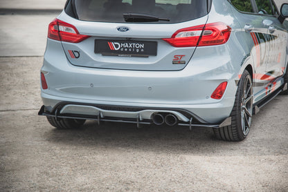 Maxton Robuste Racing Diffusor Heck Ansatz +Flaps für Ford Fiesta Mk8 ST schwarz Hochglanz