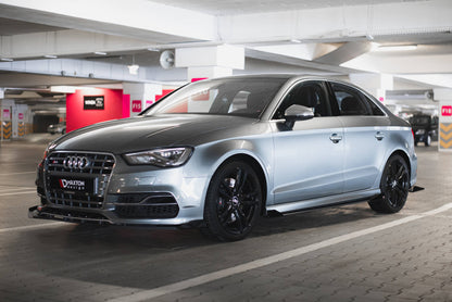 Maxton Street Pro Seitenschweller Ansatz für + Flaps Audi S3 / A3 S-Line Limousine 8V schwarz Hochglanz