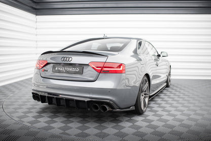 Maxton Heck Ansatz Flaps Diffusor V.2 für Audi S5 Coupe 8T Facelift schwarz Hochglanz