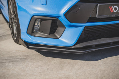 Maxton Robuste Racing Front Ansatz für passend +Flaps für Ford Focus RS Mk3 schwarz Hochglanz
