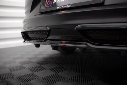 Maxton Mittlerer Diffusor Heck Ansatz DTM Look für Kia Proceed GT Mk1 Facelift schwarz Hochglanz