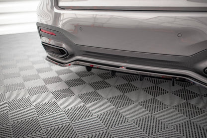 Maxton Hinten Splitter (mit einem vertikalem balken) V.1 BMW 7 M-Paket G11 Facelift schwarz Hochglanz