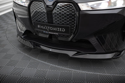 Maxton Front Ansatz V.2 für BMW iX M-Paket i20 schwarz Hochglanz