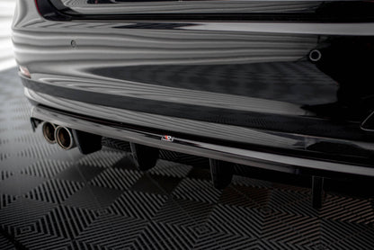 Maxton Mittlerer Diffusor Heck Ansatz DTM Look für BMW 4er Gran Coupe F36  schwarz Hochglanz