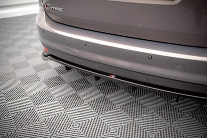 Maxton Mittlerer Diffusor Heck Ansatz DTM Look für Ford C-Max Mk2 schwarz Hochglanz