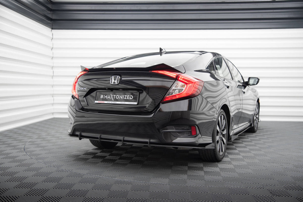 Maxton Hintere Seiten Flaps für Honda Civic Mk10 schwarz Hochglanz