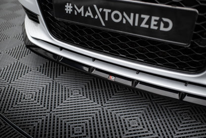 Maxton Front Ansatz V.1 für Audi A3 Limousine 8V schwarz Hochglanz