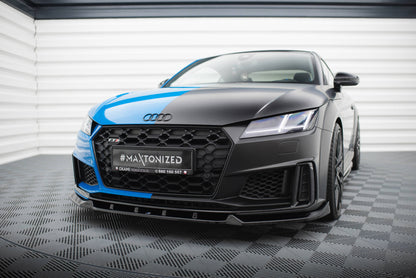 Maxton Front Ansatz V.1 für Audi TT S 8S Facelift schwarz Hochglanz