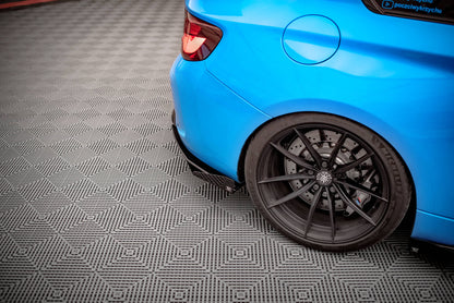 Maxton Street Pro Heck Ansatz Flaps Diffusor +Flaps für BMW M2 F87 schwarz Hochglanz