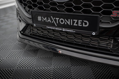 Maxton Front Ansatz V.3 für Ford Fiesta ST Mk8 Facelift schwarz Hochglanz