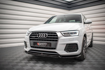 Maxton Front Ansatz V.2 für Audi Q3 Sport 8U Facelift schwarz Hochglanz