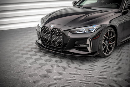 Maxton Street Pro Front Ansatz für +Flaps für BMW 4er M-Paket G22 schwarz Hochglanz