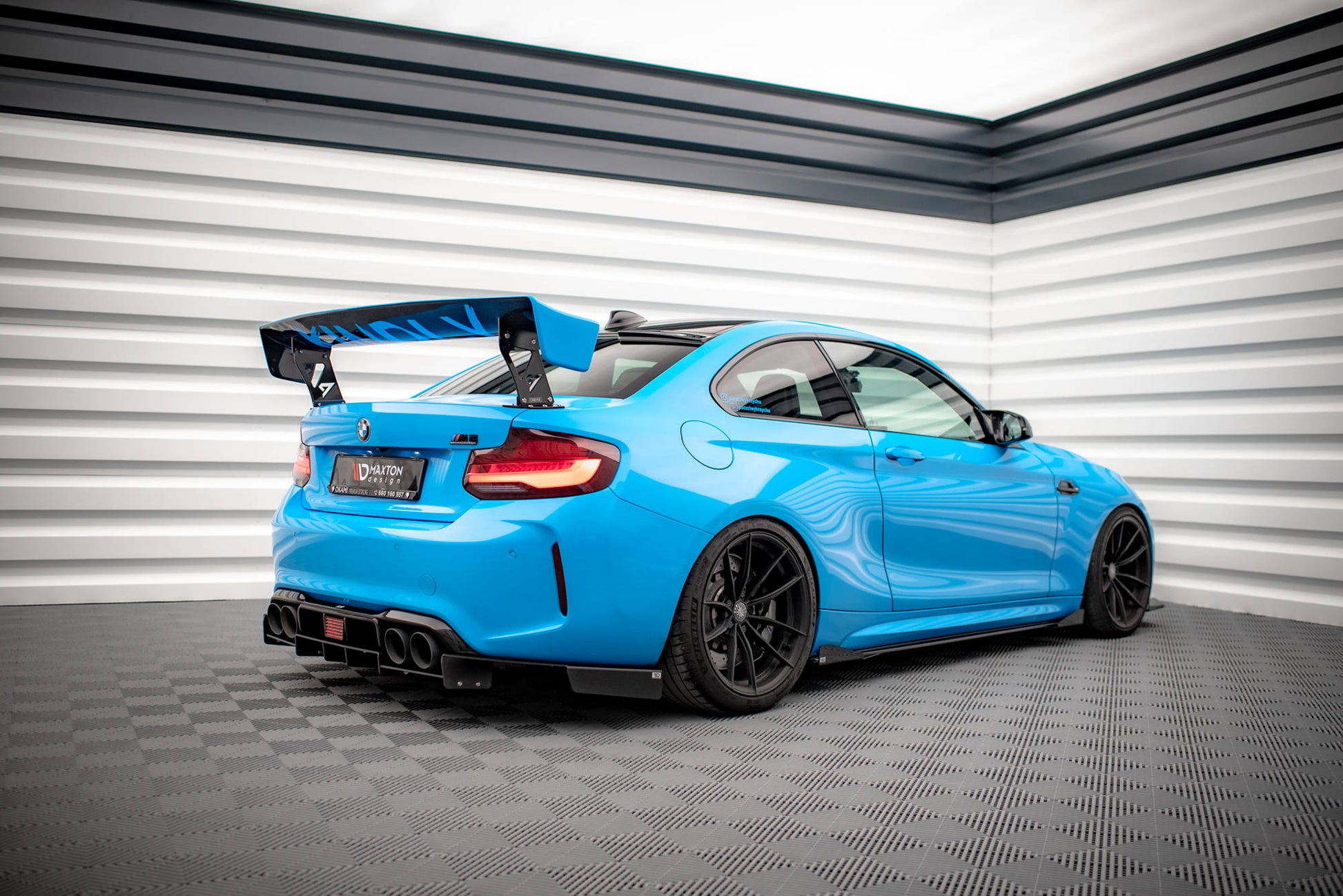 Maxton Street Pro Seitenschweller Ansatz für + Flaps BMW M2 F87 schwarz Hochglanz