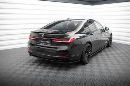 Maxton Zentrale Hinten Splitte BMW 7 G11 Facelift schwarz Hochglanz