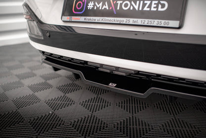Maxton Mittlerer Diffusor Heck Ansatz DTM Look für Kia EV6 GT-Line Mk1 schwarz Hochglanz