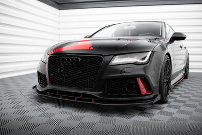 Maxton Front Flaps Audi A7 RS7 Look C7 schwarz Hochglanz