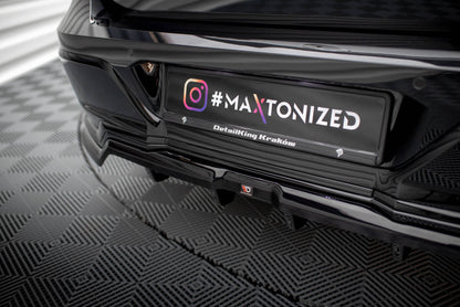 Maxton Mittlerer Diffusor Heck Ansatz DTM Look für BMW 7 M-Paket G70 schwarz Hochglanz