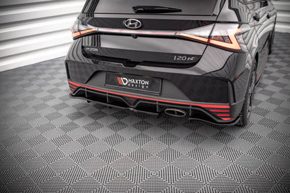 Maxton Mittlerer Diffusor Heck Ansatz DTM Look für Hyundai I20 N Mk3 schwarz Hochglanz