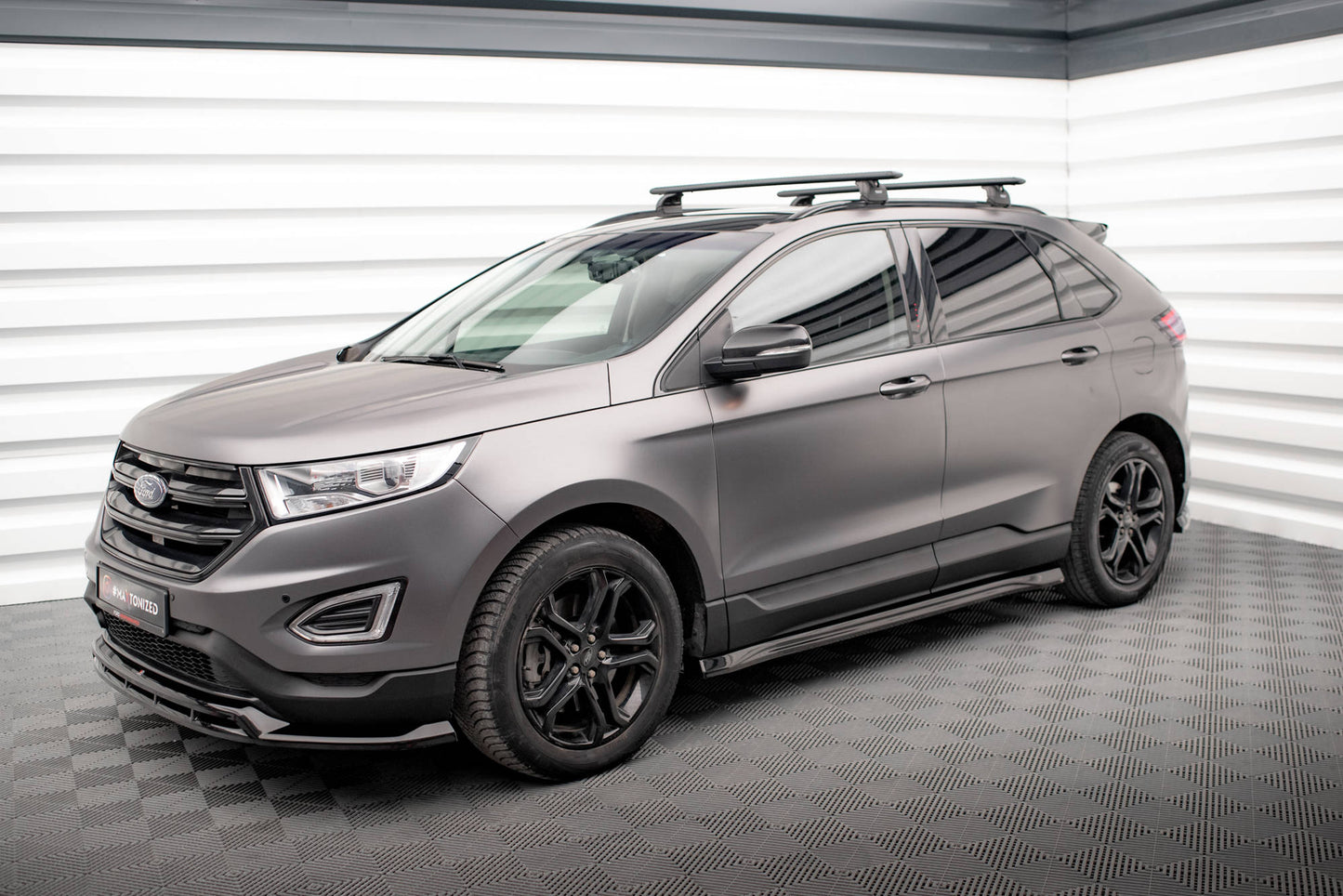 Maxton Seitenschweller Ansatz für Ford Edge Mk2 schwarz Hochglanz