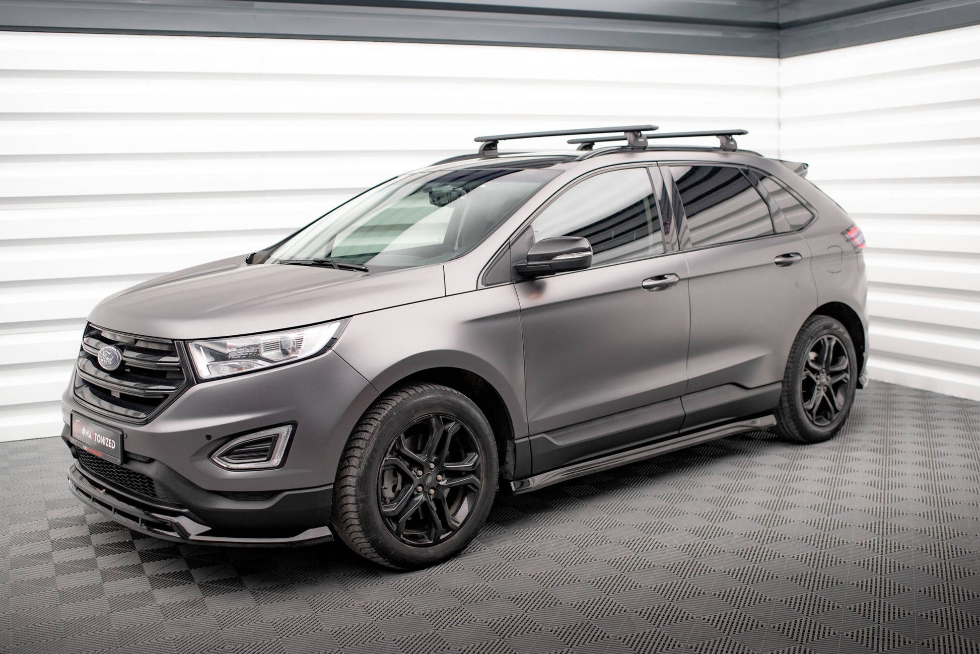 Maxton Seitenschweller Ansatz für Ford Edge Mk2 schwarz Hochglanz