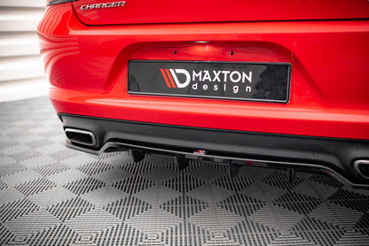 Maxton Mittlerer Diffusor Heck Ansatz DTM Look für Dodge Charger RT Mk7 Facelift schwarz Hochglanz