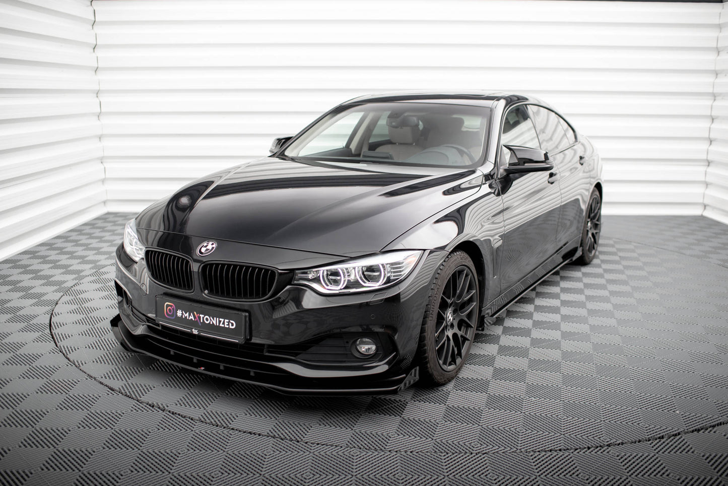 Maxton Street Pro Front Ansatz für +Flaps für + Flaps BMW 4er Gran Coupe F36 schwarz Hochglanz