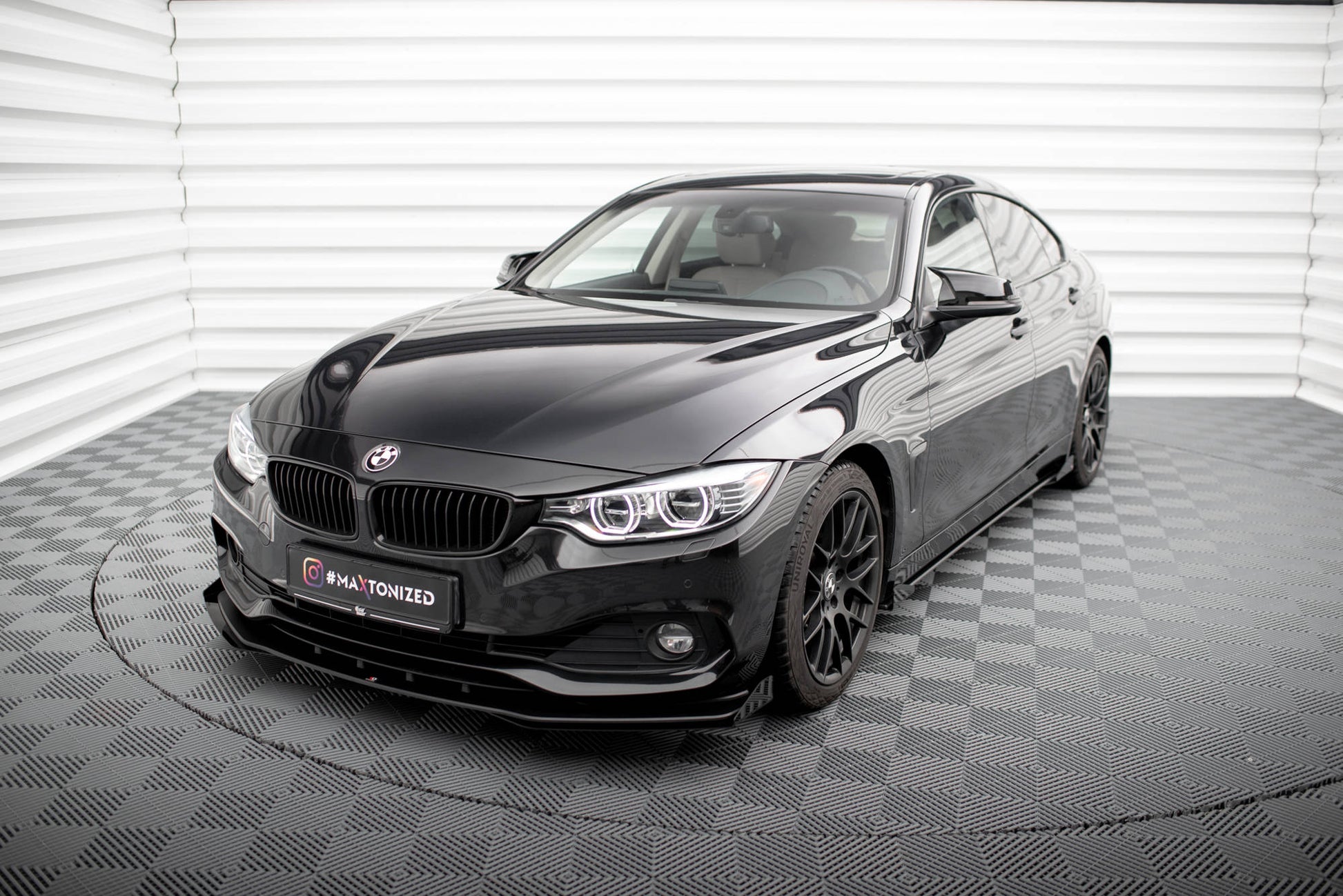 Maxton Street Pro Front Ansatz für +Flaps für + Flaps BMW 4er Gran Coupe F36 schwarz Hochglanz