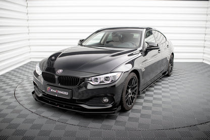 Maxton Street Pro Front Ansatz für +Flaps für + Flaps BMW 4er Gran Coupe F36 schwarz Hochglanz