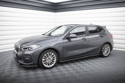 Maxton Seitenschweller Ansatz für BMW 1er F40 schwarz Hochglanz