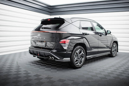 Maxton Mittlerer Diffusor Heck Ansatz DTM Look für Hyundai Kona N-Line Mk2 schwarz Hochglanz