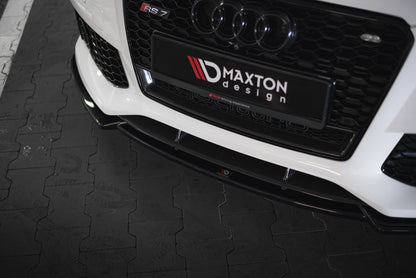 Maxton Front Ansatz V.3 für Audi RS7 C7 Facelift schwarz Hochglanz
