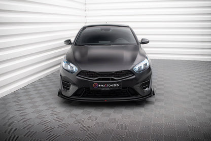 Maxton Street Pro Front Ansatz für +Flaps für + Flaps Kia Proceed GT Mk1 Facelift / Ceed GT Mk3 Facelift  schwarz Hochglanz