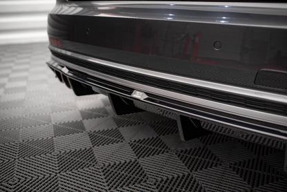 Maxton Diffusor Heck Ansatz für Audi S8 D5 schwarz Hochglanz