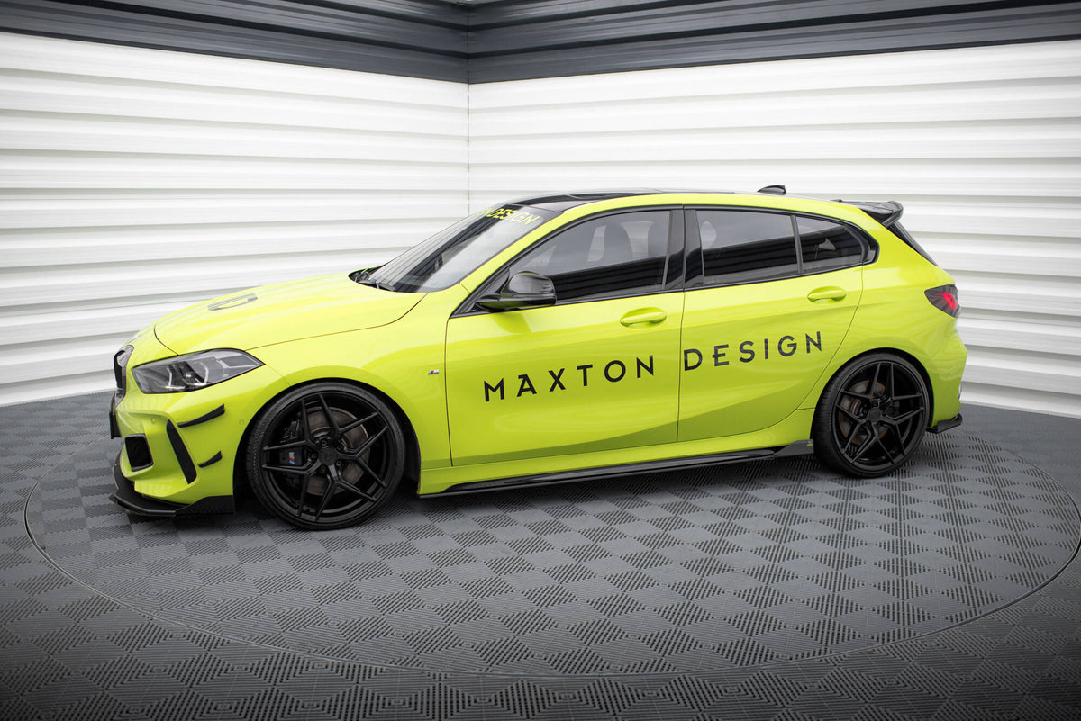 Maxton Street Pro Seitenschweller Ansatz für + Flaps BMW 1er F40 M-Paket / M135i schwarz Hochglanz