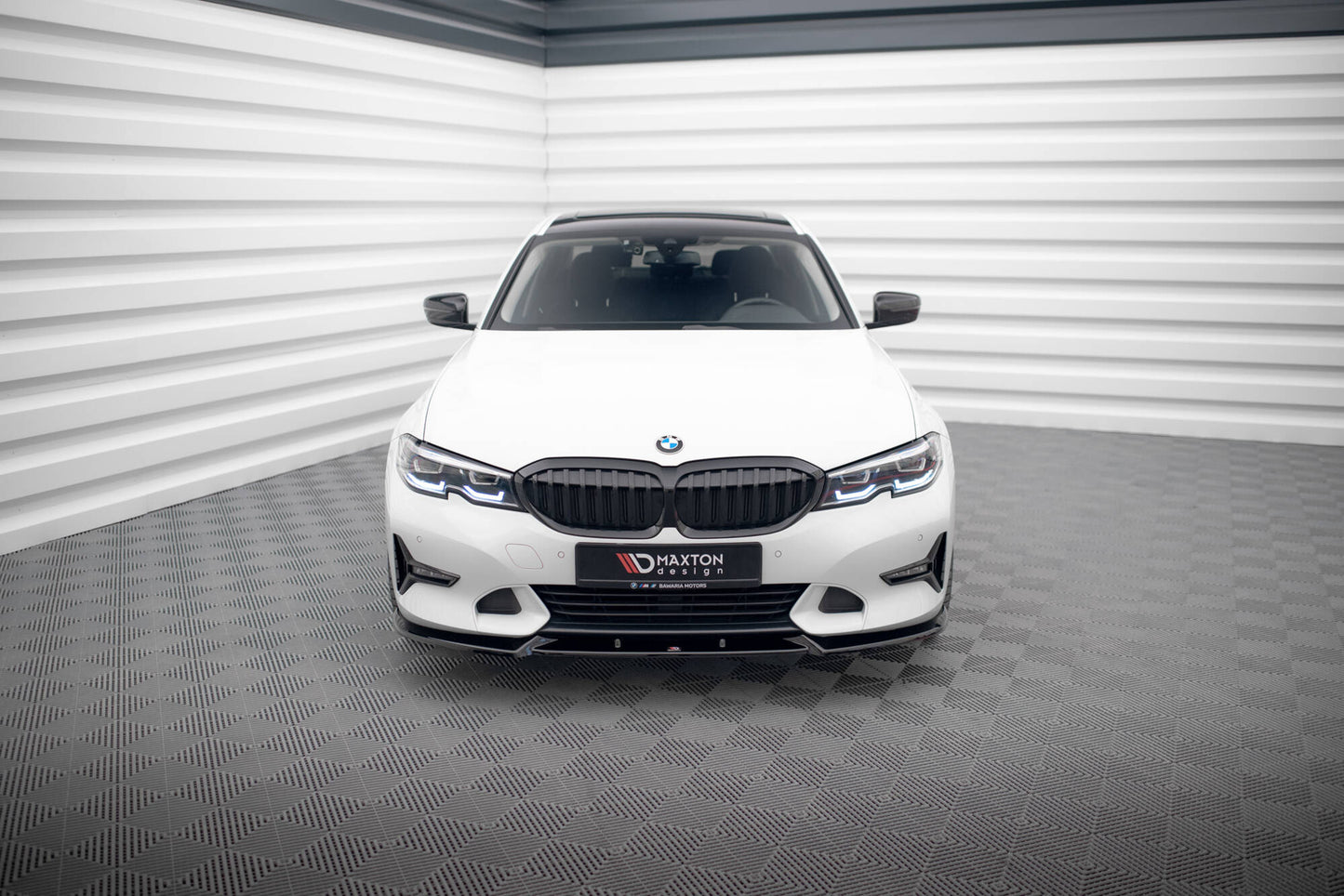 Maxton Front Ansatz V.1 für BMW 3er Sport Line G20 / G21 schwarz Hochglanz