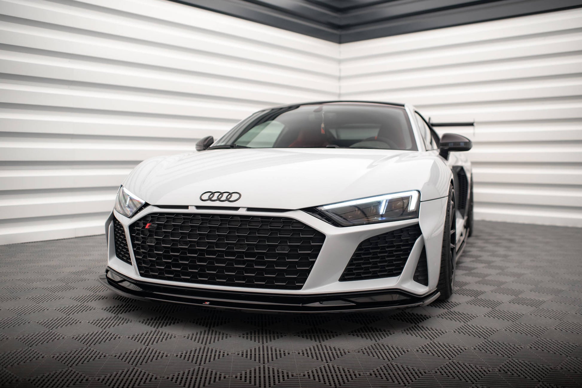 Maxton Front Ansatz V.2 für Audi R8 Mk2 Facelift schwarz Hochglanz