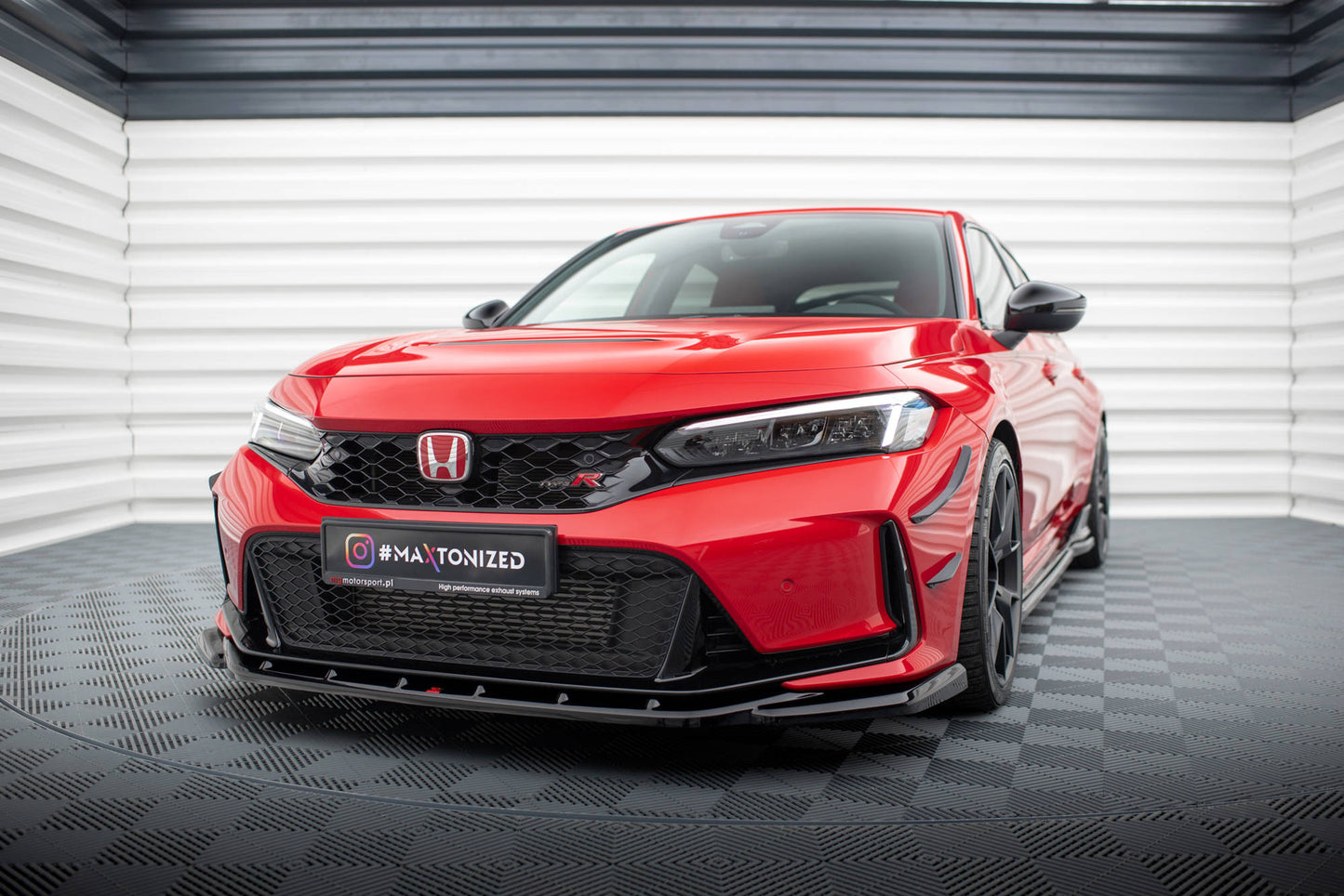 Maxton Front Ansatz V.3 für Honda Civic Type-R Mk 11 schwarz Hochglanz