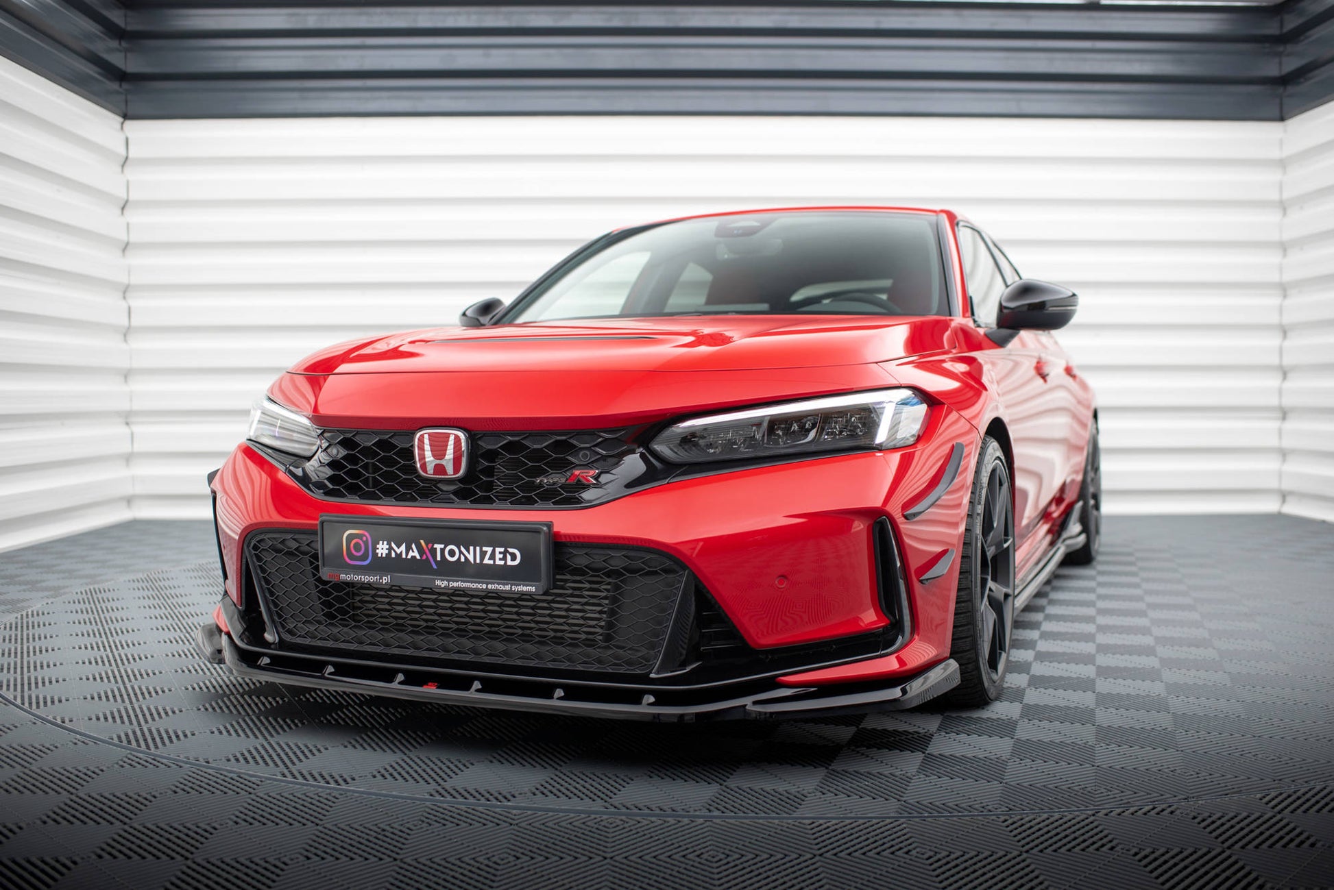 Maxton Front Ansatz V.3 für Honda Civic Type-R Mk 11 schwarz Hochglanz