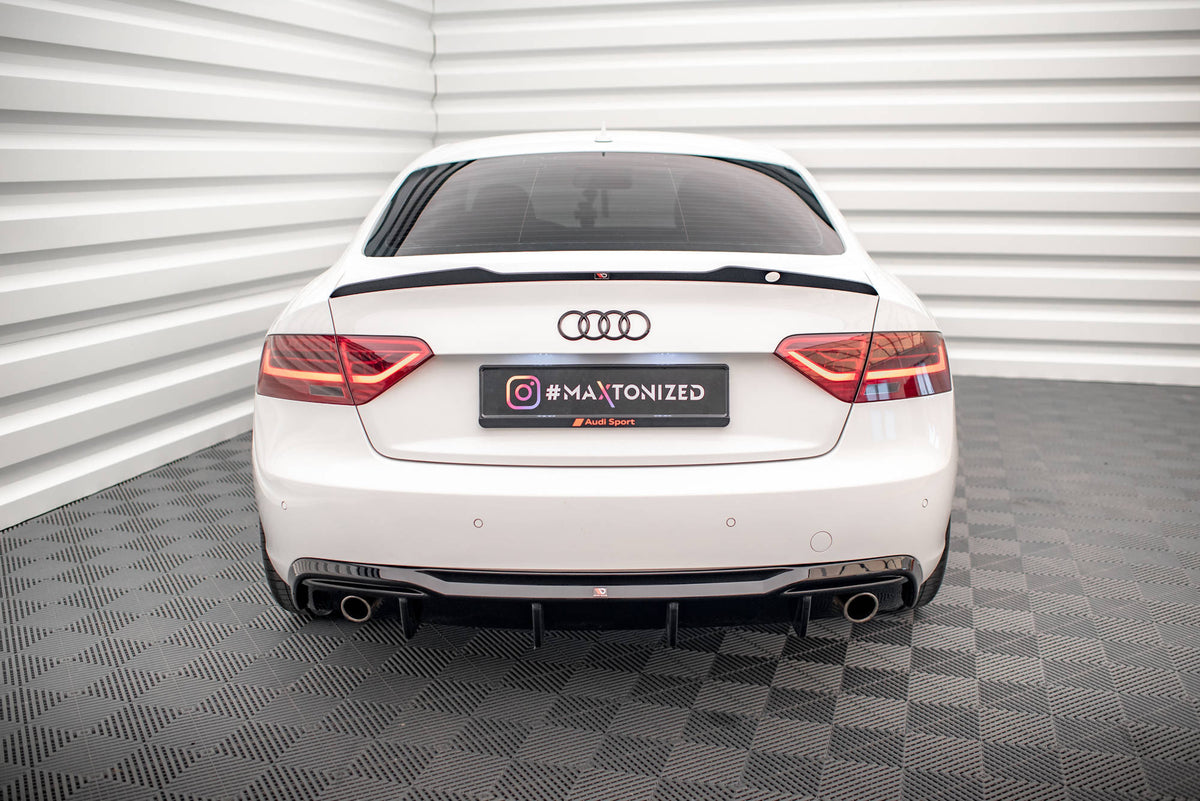 Maxton Diffusor Heck Ansatz für Audi A5 Coupe 8T Facelift (Version mit Einzelauspuff auf beiden Seiten)