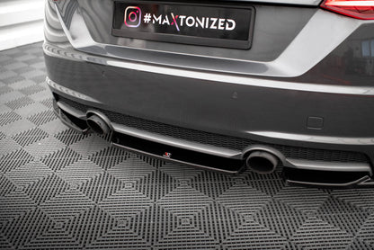 Maxton Mittlerer Diffusor Heck Ansatz für Audi TT S-Line 8S schwarz Hochglanz