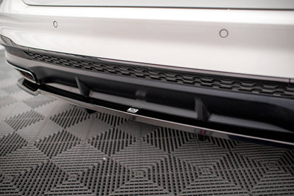 Maxton Mittlerer Diffusor Heck Ansatz DTM Look für V.1 Audi A4 S-Line B9 Facelift schwarz Hochglanz