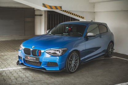 Maxton Robuste Racing Front Ansatz für passend +Flaps für BMW M135i F20 schwarz Hochglanz