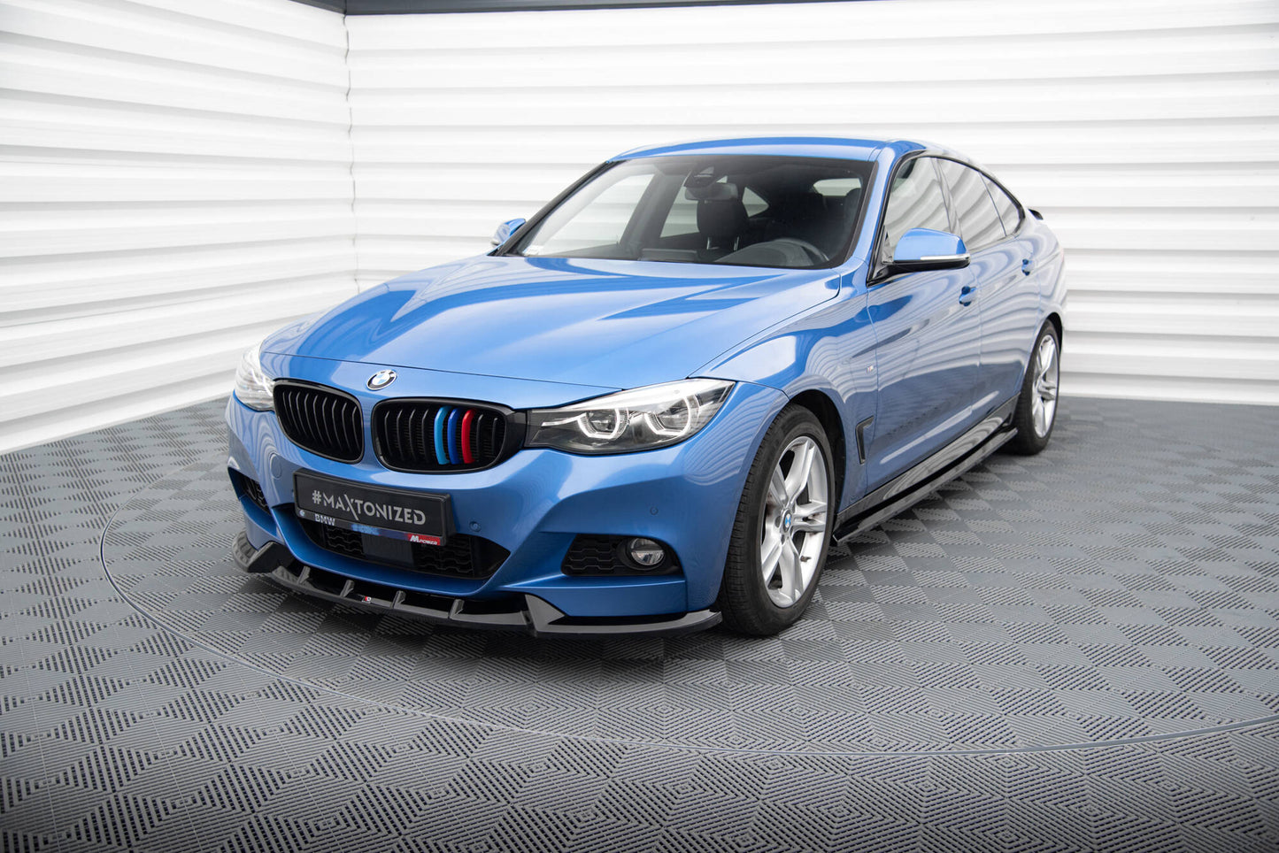Maxton Front Ansatz V.1 für BMW 3er GT M-Paket F34 schwarz Hochglanz