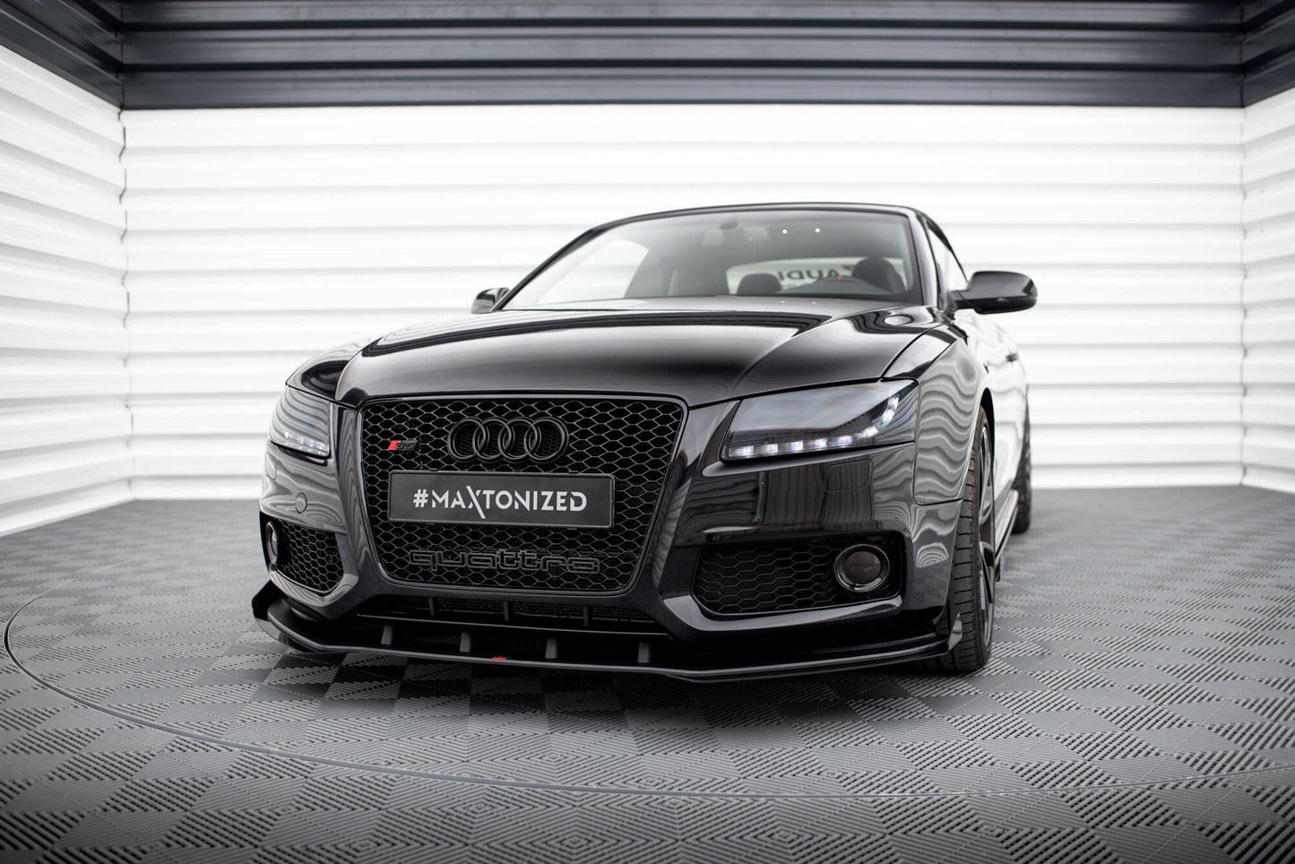 Maxton Street Pro Front Ansatz für +Flaps für + Flaps Audi S5 / A5 S-Line 8T schwarz Hochglanz